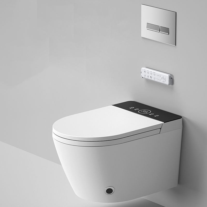 Contemporary Electronic Elongated Toilet Wall Mounted Bidet with Heated Seat