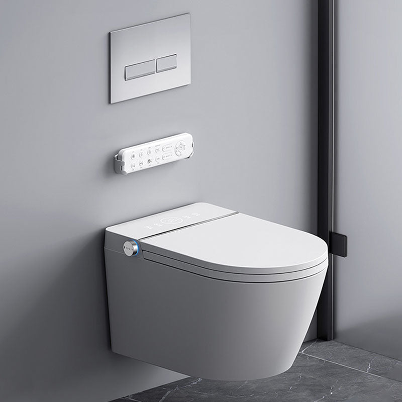 Contemporary Electronic Elongated Toilet Wall Mounted Bidet with Heated Seat