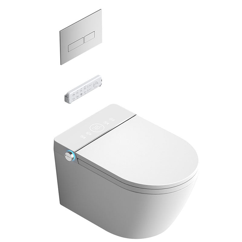 Contemporary Electronic Elongated Toilet Wall Mounted Bidet with Heated Seat