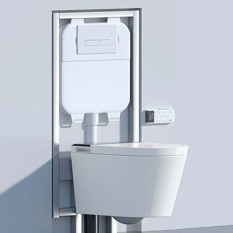 Contemporary 14.9" H Electronic Elongated Toilet Wall Mounted Bidet