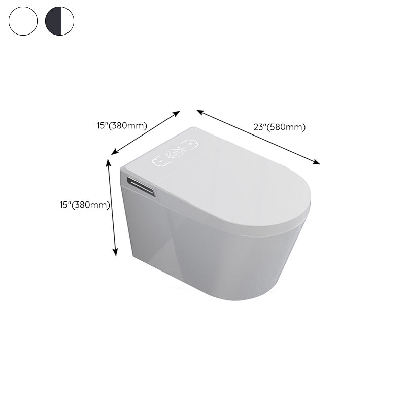 Contemporary 14.9" H Electronic Elongated Toilet Wall Mounted Bidet