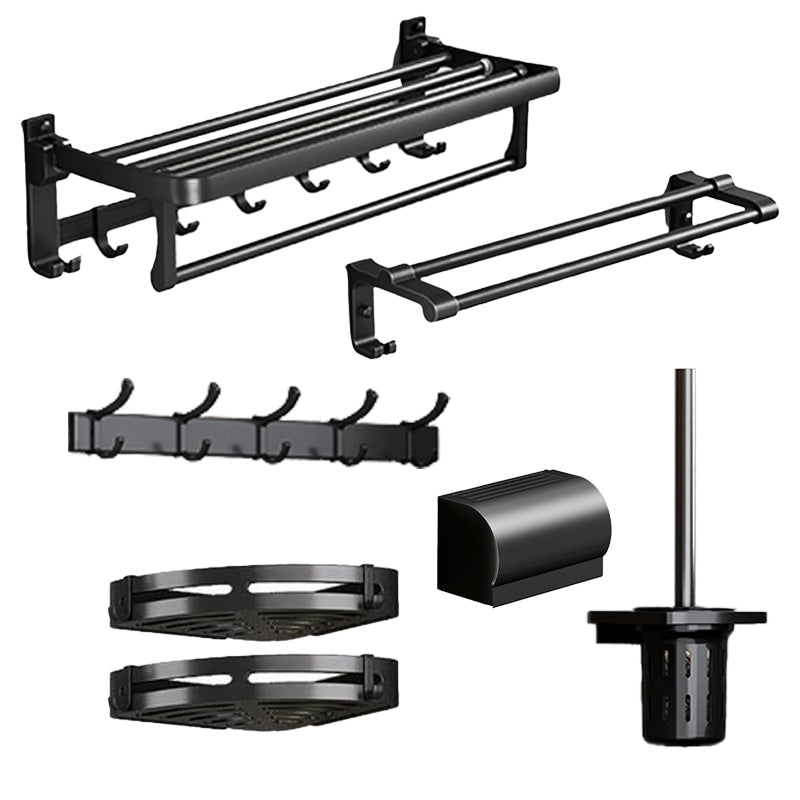 Traditional Aluminum Bath Hardware Set Black Bathroom Accessory Kit