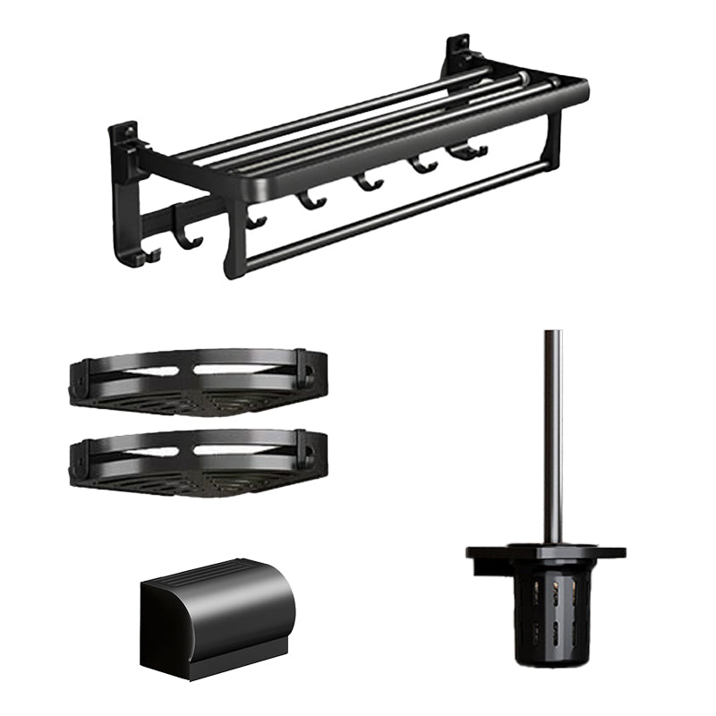 Traditional Aluminum Bath Hardware Set Black Bathroom Accessory Kit