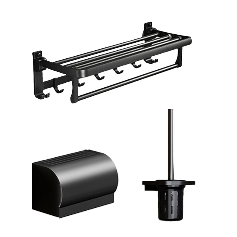 Traditional Aluminum Bath Hardware Set Black Bathroom Accessory Kit