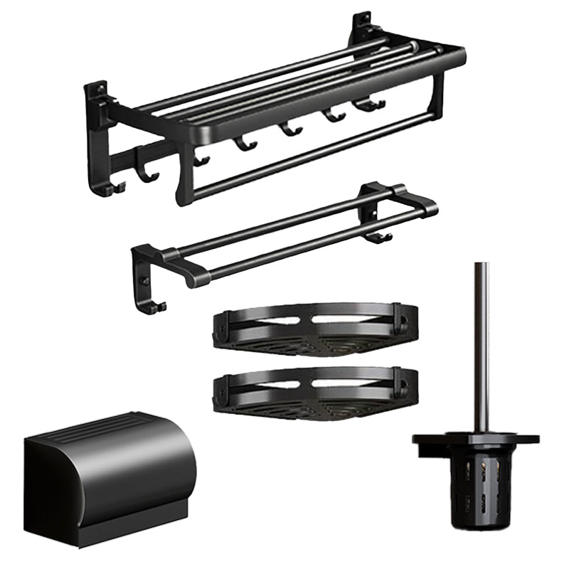 Traditional Aluminum Bath Hardware Set Black Bathroom Accessory Kit