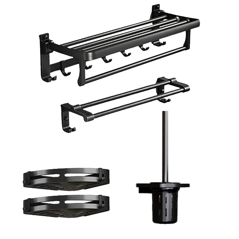 Traditional Aluminum Bath Hardware Set Black Bathroom Accessory Kit