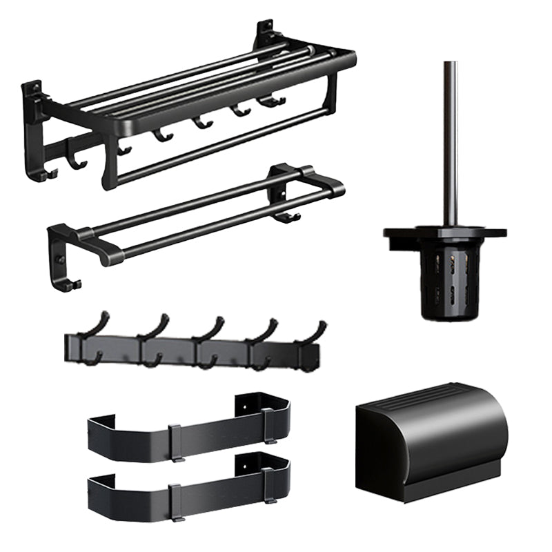 Traditional Aluminum Bath Hardware Set Black Bathroom Accessory Kit