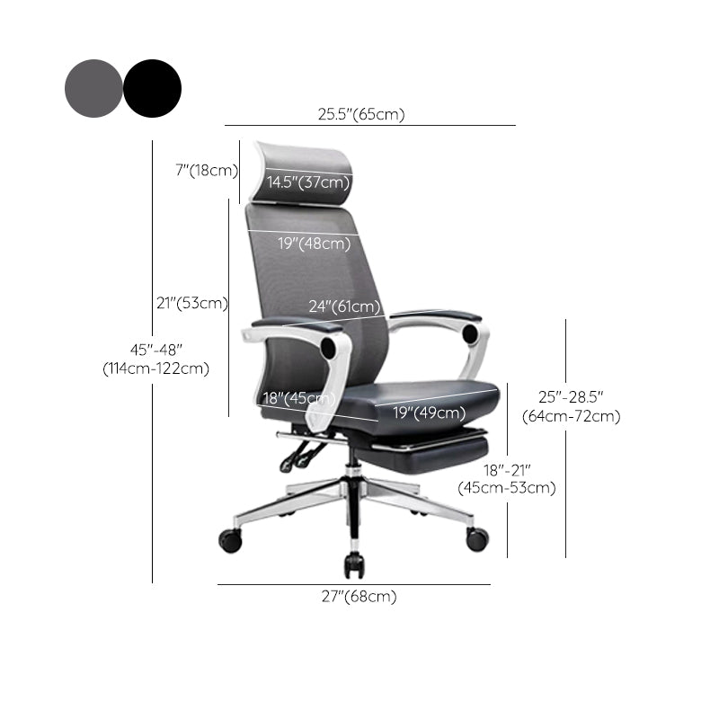 Modern Fixed Arms Office Chair Adjustable Seat Height Desk Chair with Wheels