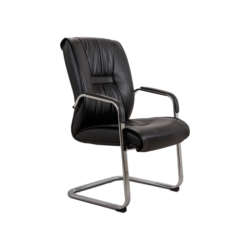 Contemporary Leather Task Chair Padded Arms Desk Chair for Office