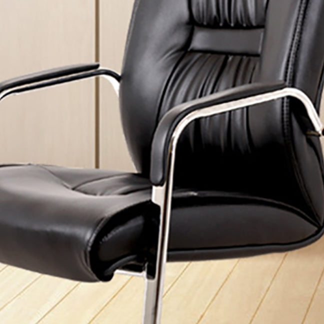 Contemporary Leather Task Chair Padded Arms Desk Chair for Office