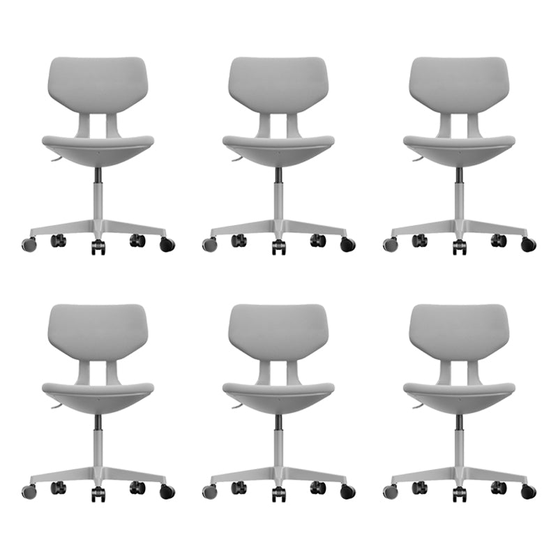 Modern Desk Chair Adjustable Seat Height Armless Office Chair with Wheels