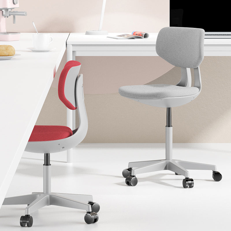 Modern Desk Chair Adjustable Seat Height Armless Office Chair with Wheels