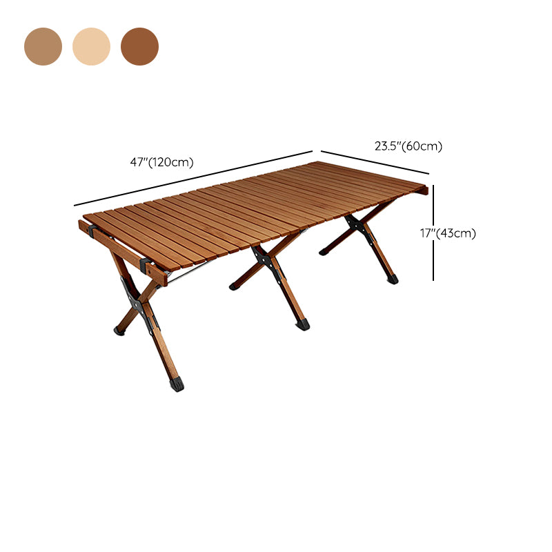 Solid Wood Dining Table Industrial Rectangle Folding Table with Metal Base