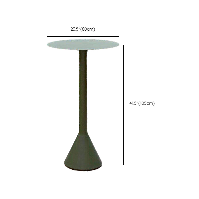 Green Metal Bar Table Industrial Water Resistant Table for Outdoor