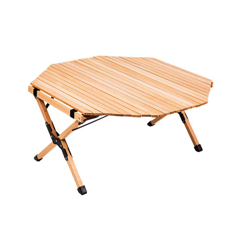 Solid Wood Camping Table Industrial Brown Rectangle Foldable Table