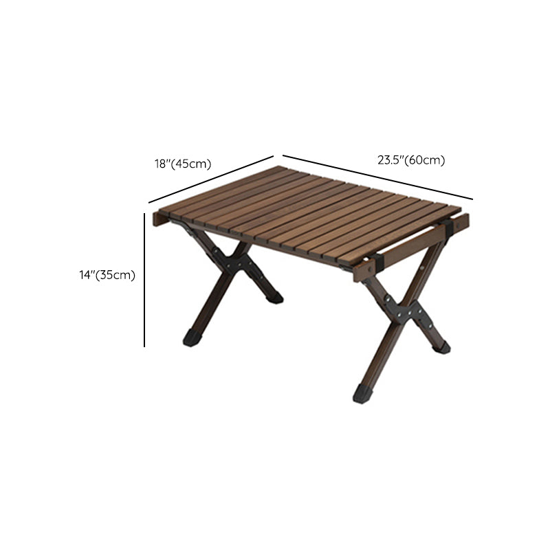 Solid Wood Camping Table Industrial Brown Rectangle Foldable Table