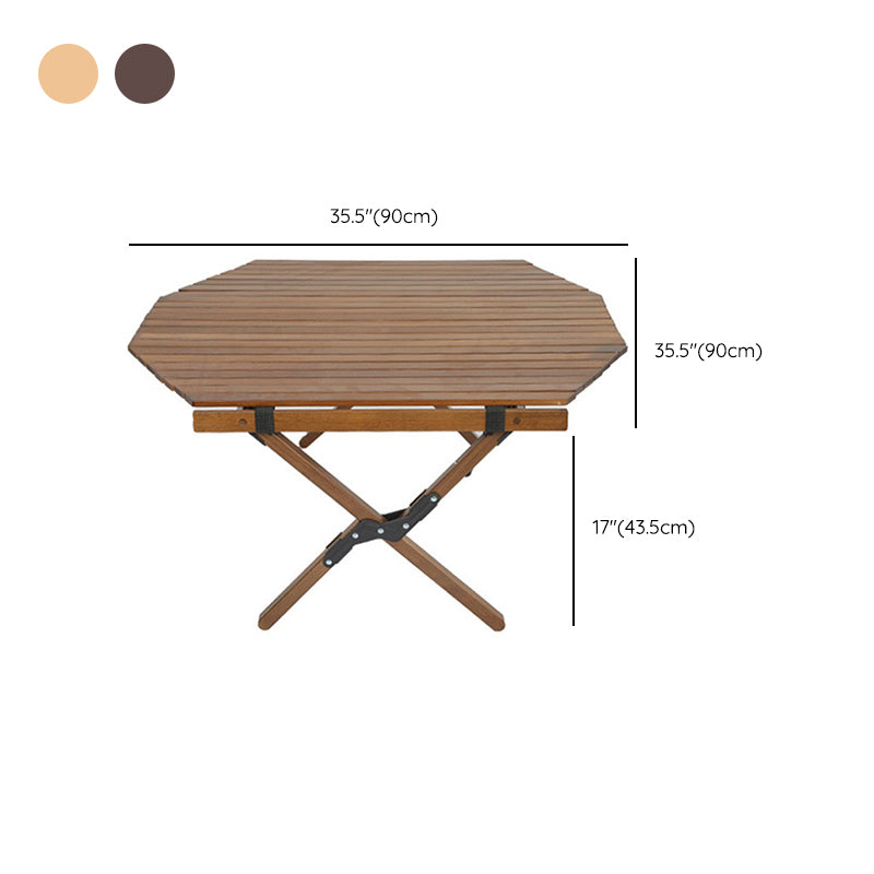 Solid Wood Camping Table Industrial Brown Rectangle Foldable Table