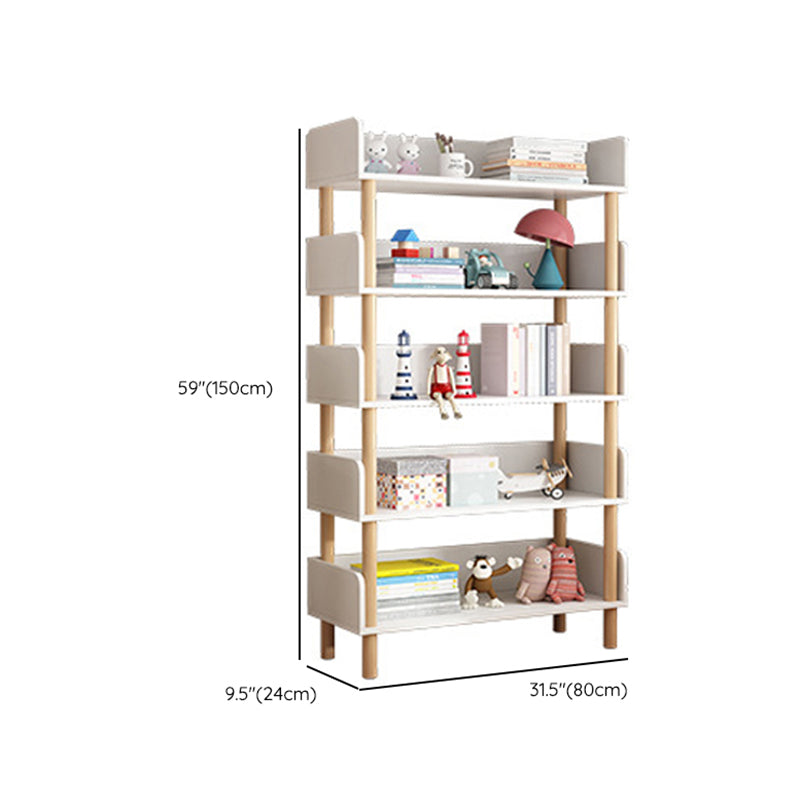 Modern Bookshelf Open Back Engineered Wood Bookshelf with Shelves for Home Office