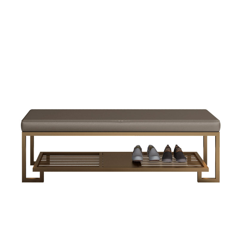 Glam Seating Bench Cushioned Shoe Storage Entryway and Bedroom Bench