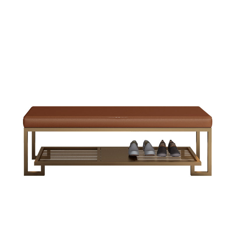 Glam Seating Bench Cushioned Shoe Storage Entryway and Bedroom Bench