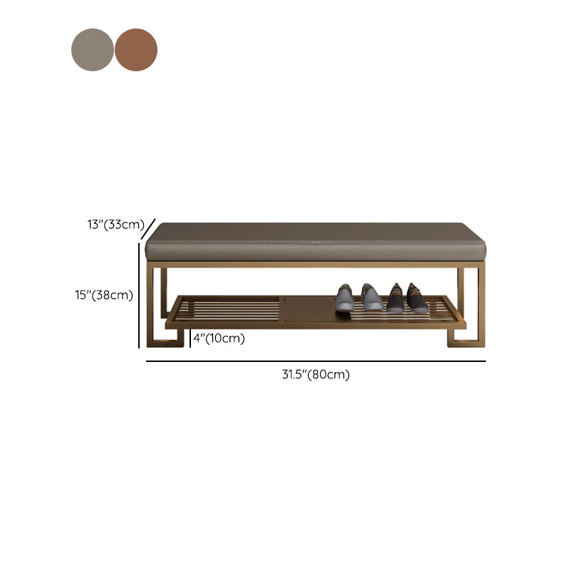 Glam Seating Bench Cushioned Shoe Storage Entryway and Bedroom Bench