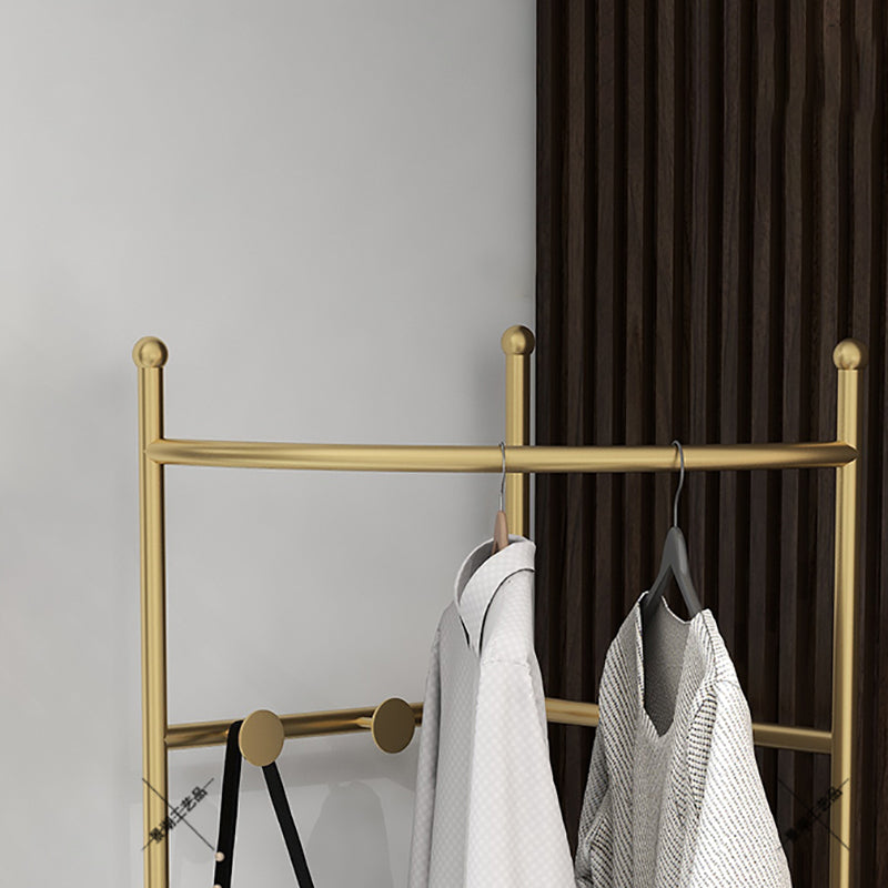 Modern Metallic Coat Hanger Free Standing Entry Coat Rack with Hooks