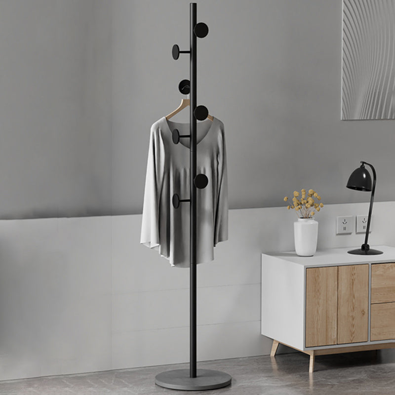 Contemporary Coat Rack Round Marble Bottom Metal Coat Hanger