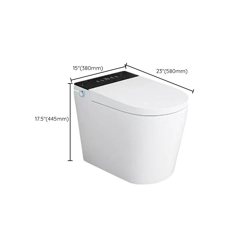 White Smart Toilet Ceramic Contemporary Foot Sensor Elongated