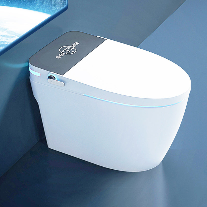 White Foot Sensor Contemporary Ceramic Elongated Smart Toilet