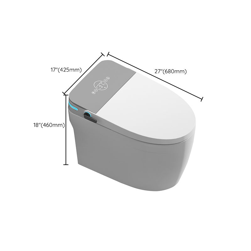 White Foot Sensor Contemporary Ceramic Elongated Smart Toilet