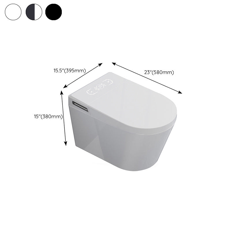 Elongated Wall Hung Toilet Set Deodorizing Antimicrobial Bidet