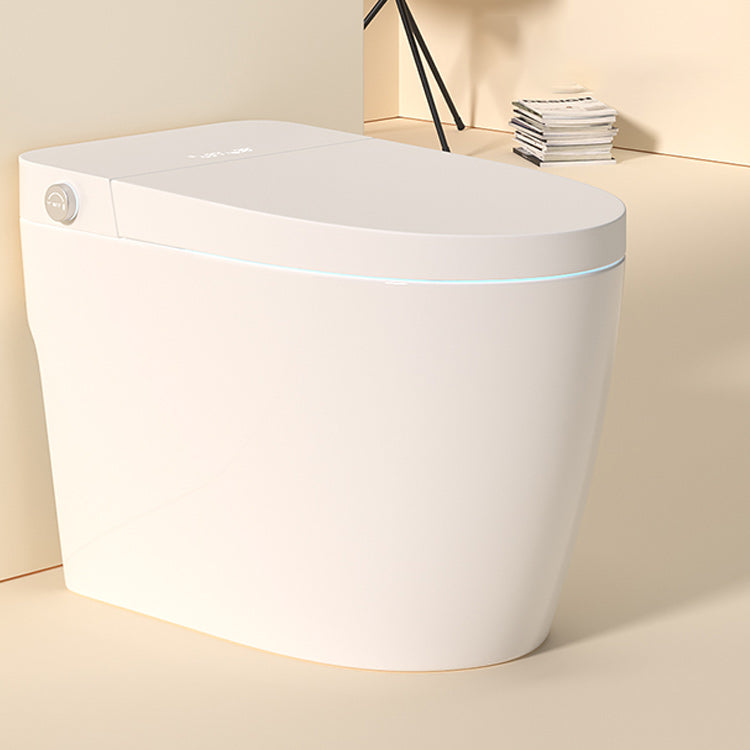 White Elongated Floor Standing Bidet Home Deodorizing Ceramic Smart Toilet