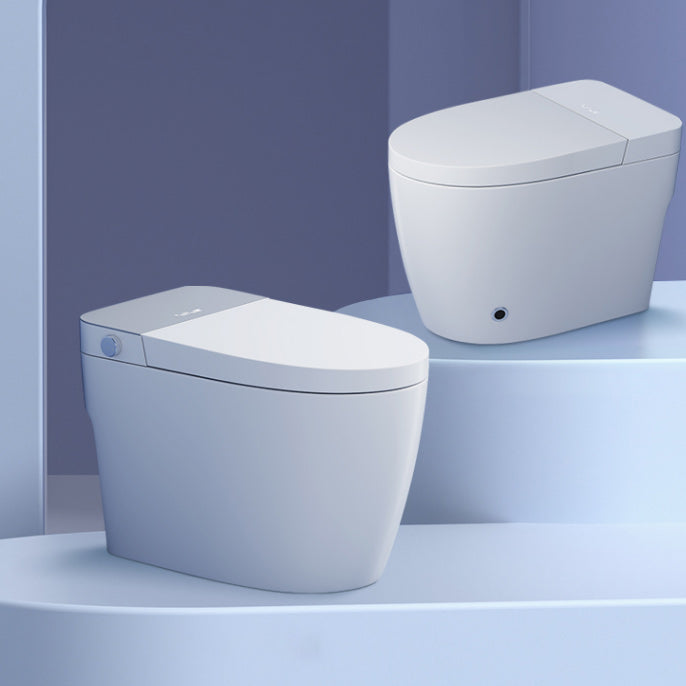 White Elongated Floor Standing Bidet Home Deodorizing Ceramic Smart Toilet