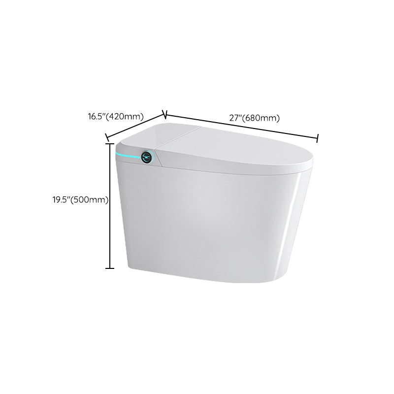 Elongated Smart Bidet White Ceramic One-Piece Smart Toilet Bidet