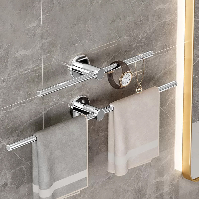 2-Piece Modern Bathroom Accessory Set Stainless Steel Towel Bar