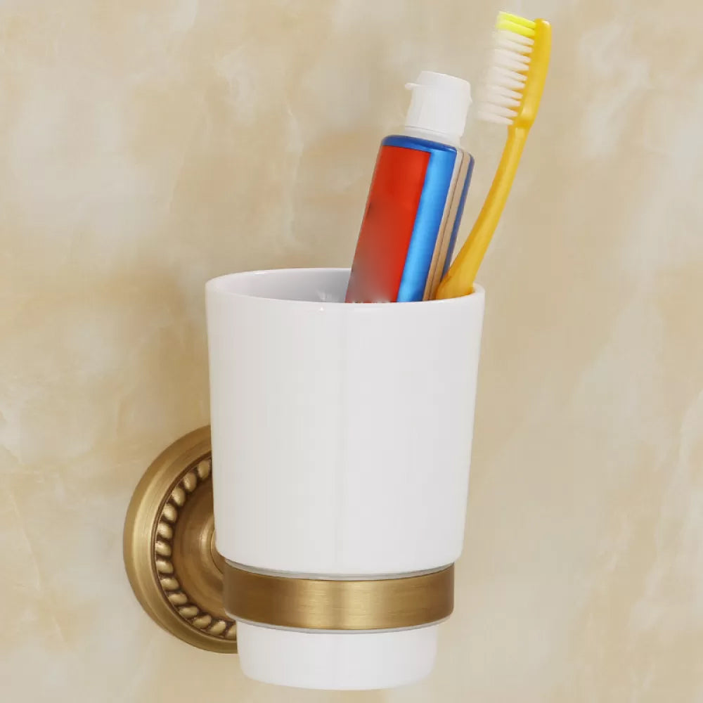 5-Piece Traditional Bathroom Accessory As Individual Or As a Set in Brushed Brass