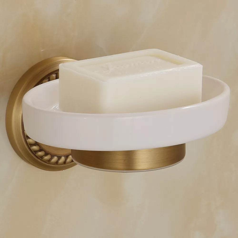 5-Piece Traditional Bathroom Accessory As Individual Or As a Set in Brushed Brass