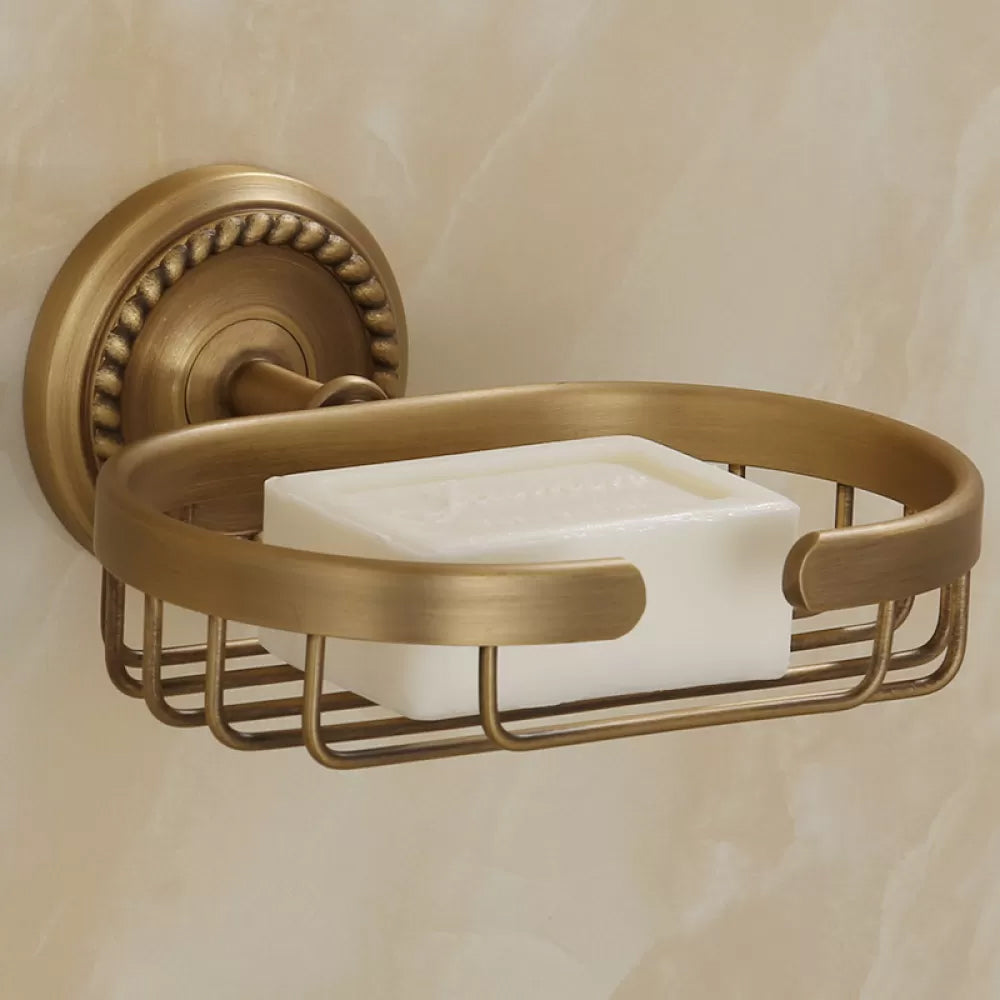 5-Piece Traditional Bathroom Accessory As Individual Or As a Set in Brushed Brass