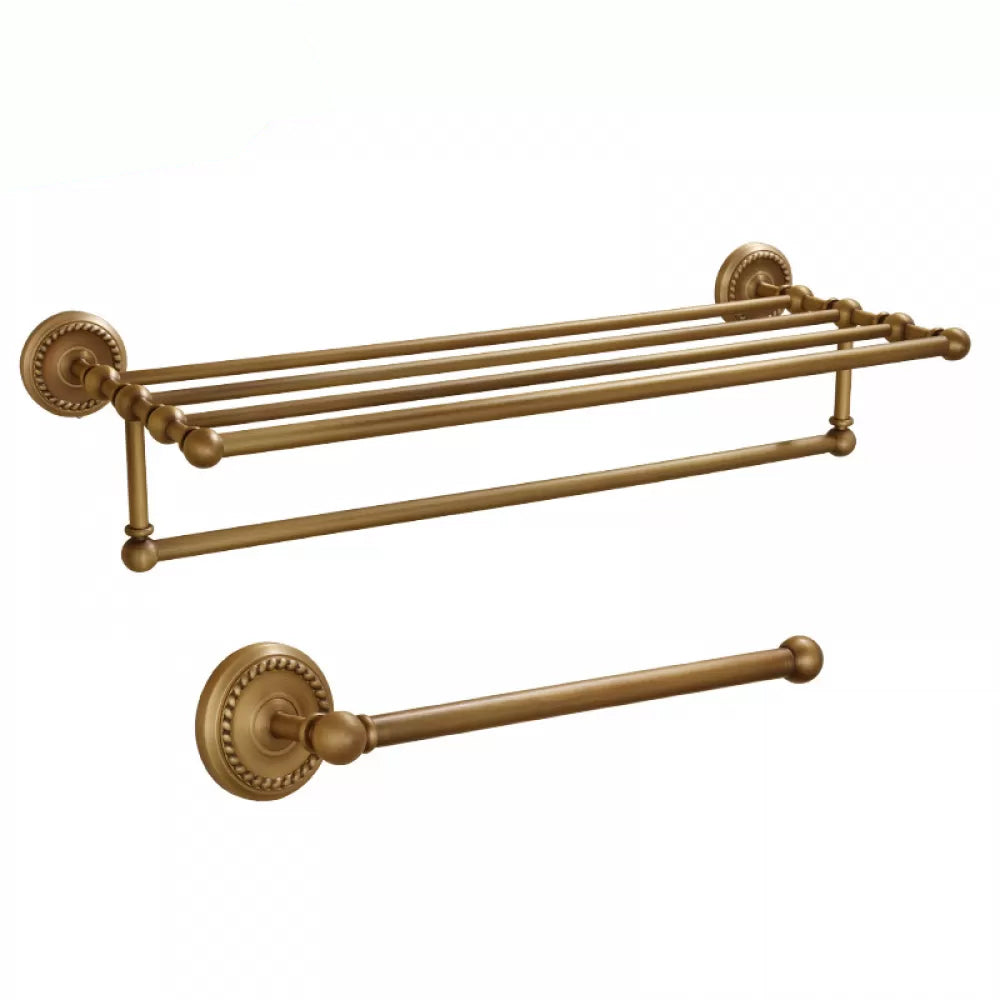 5-Piece Traditional Bathroom Accessory As Individual Or As a Set in Brushed Brass