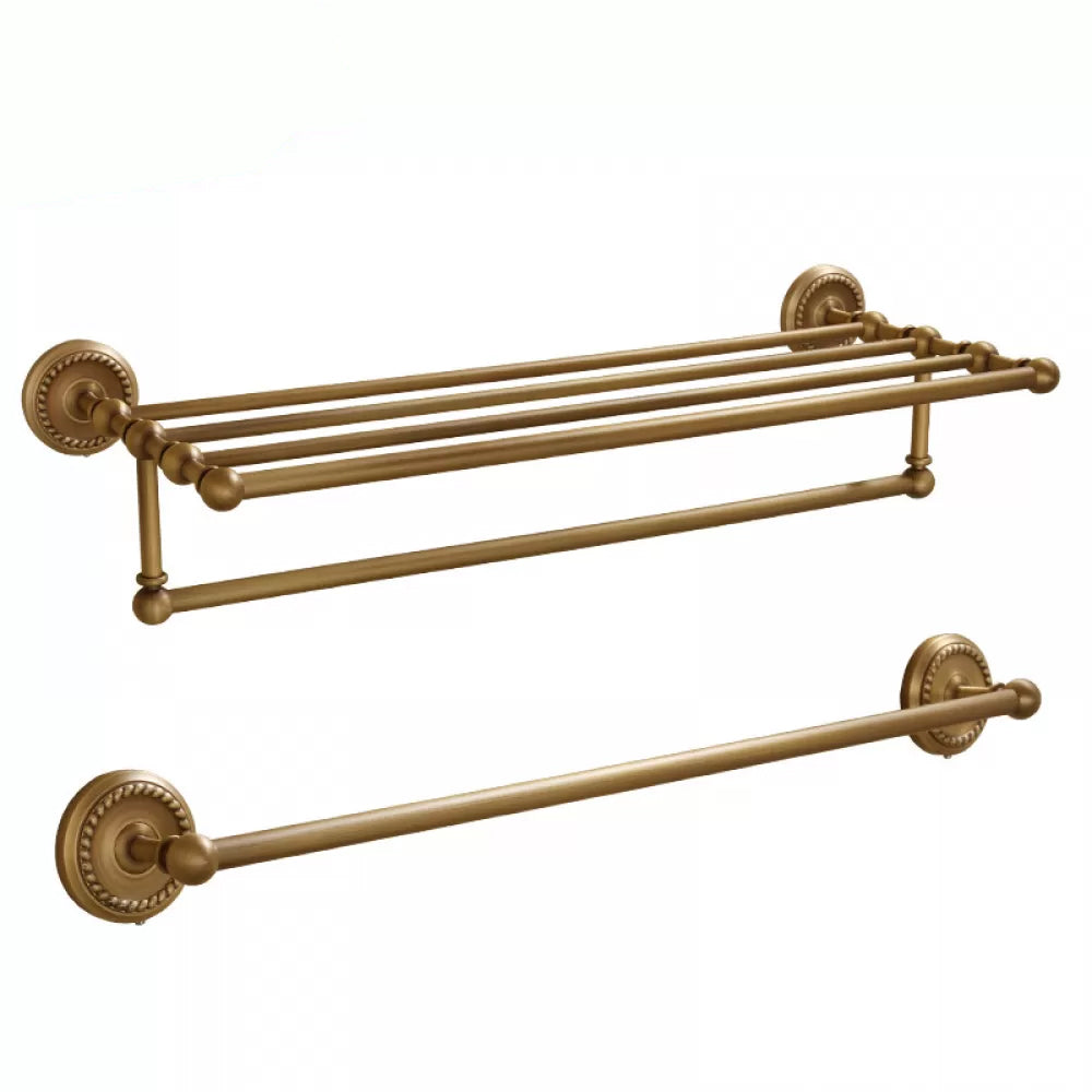 5-Piece Traditional Bathroom Accessory As Individual Or As a Set in Brushed Brass