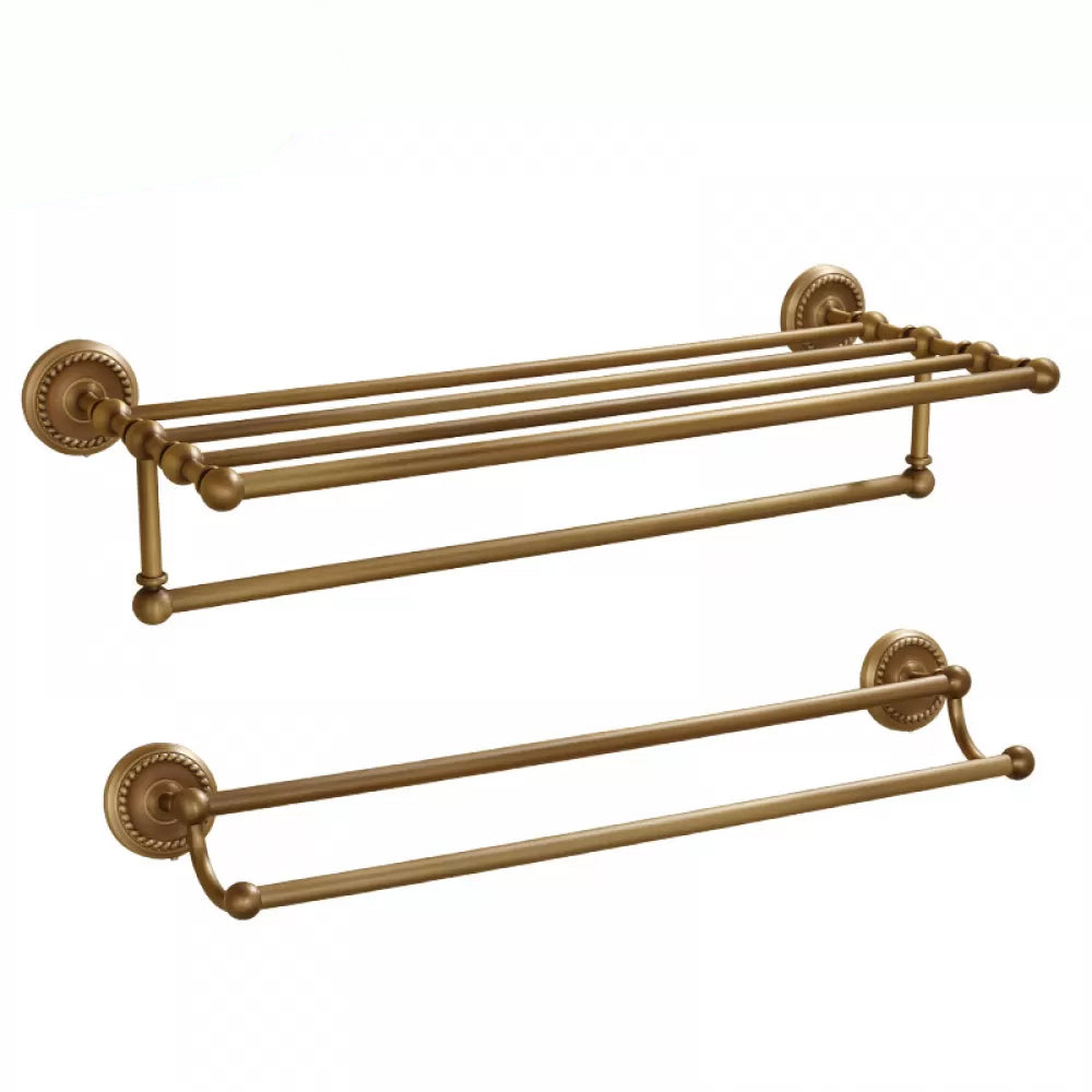 5-Piece Traditional Bathroom Accessory As Individual Or As a Set in Brushed Brass