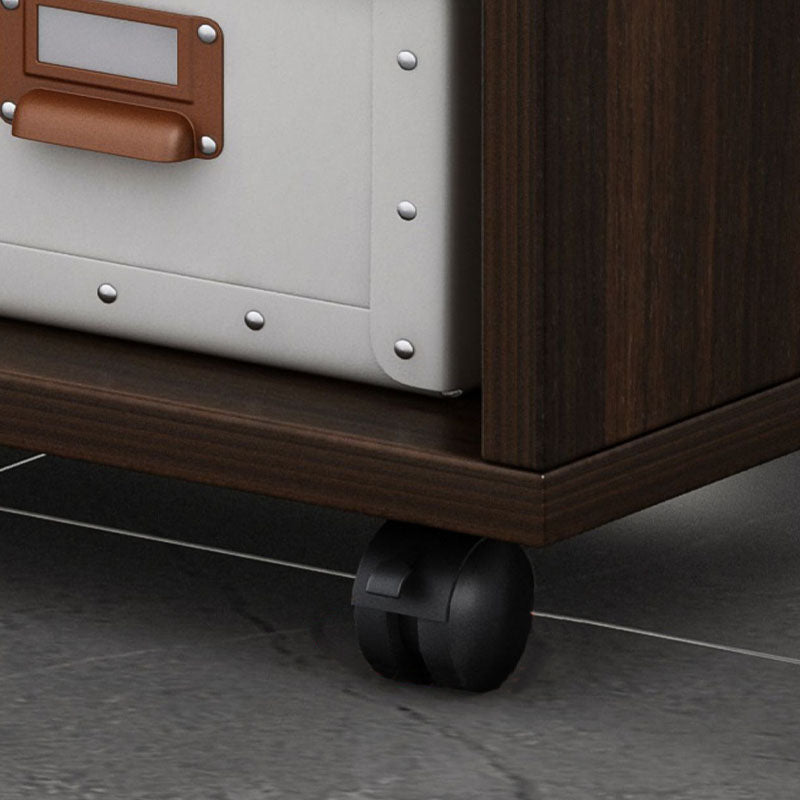 Modern File Cabinet Wood Lock Storage Filing Cabinet with Wheels