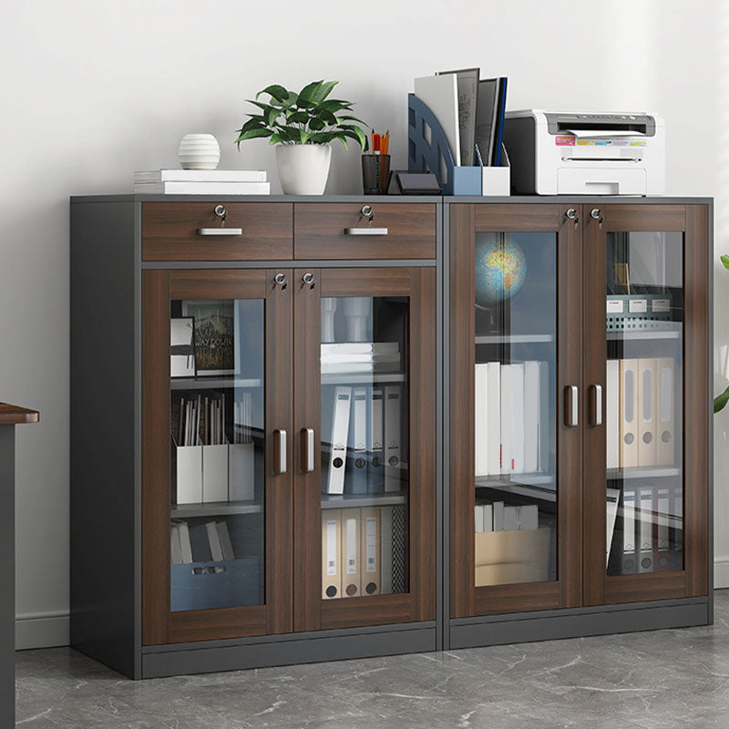 Contemporary Style File Cabinet Wood Lateral File Cabinet with Locking Storage