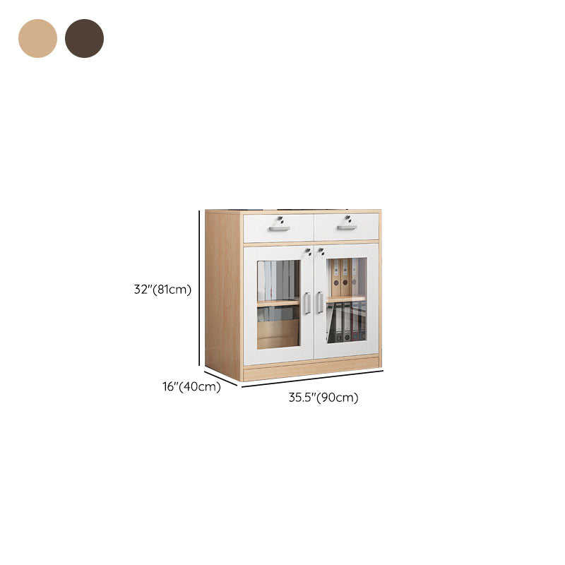 Contemporary Style File Cabinet Wood Lateral File Cabinet with Locking Storage