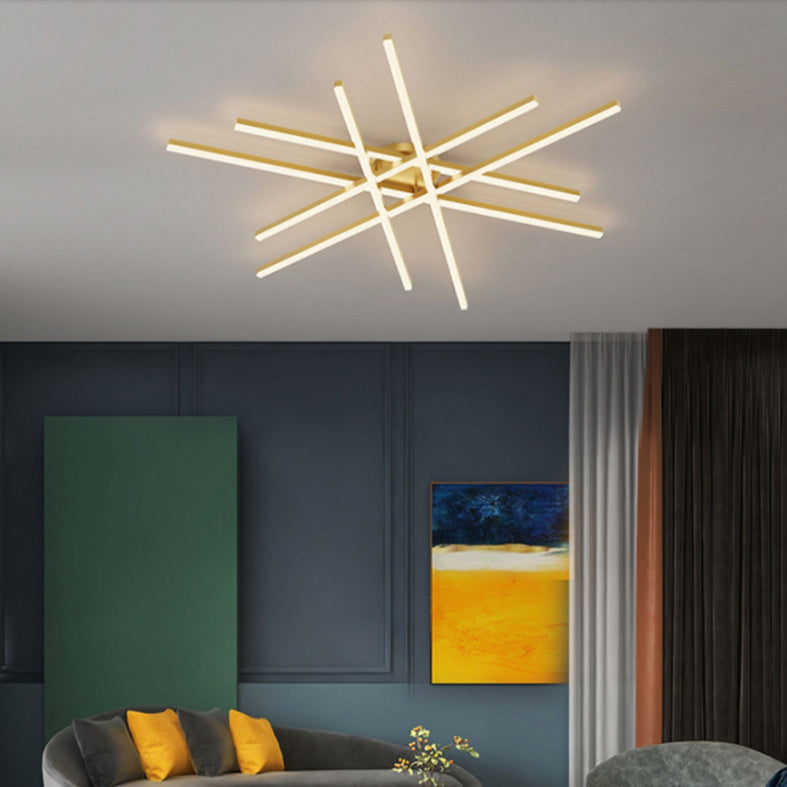 Lineare neue moderne Flush -LED -Metalldecke montiertes Licht für Wohnzimmer