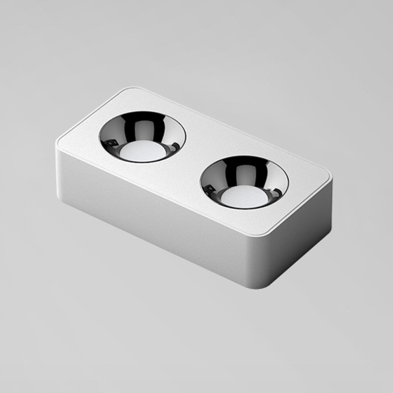 Square / Rectangle Flush Mount in Matte White LED Modern Aluminum Flush