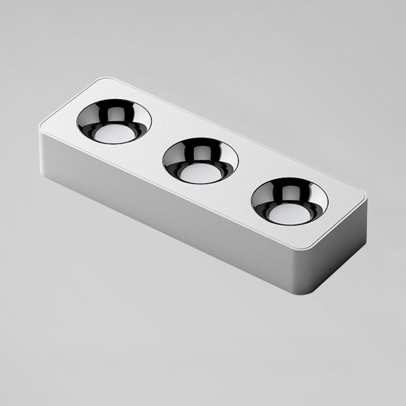 Square / Rectangle Flush Mount in Matte White LED Modern Aluminum Flush