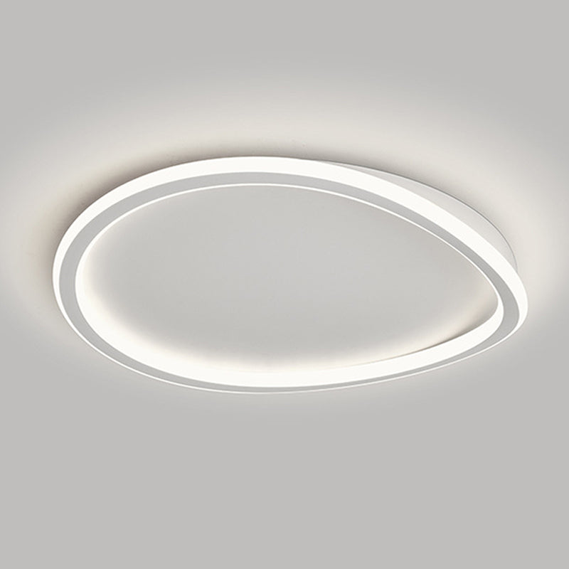 Modern Round Shape Flush Mount Ceiling Light Fixture Metal Flush Mount in White