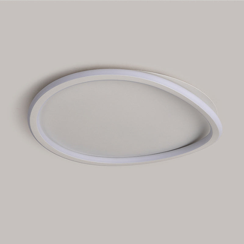 Modern Round Shape Flush Mount Ceiling Light Fixture Metal Flush Mount in White