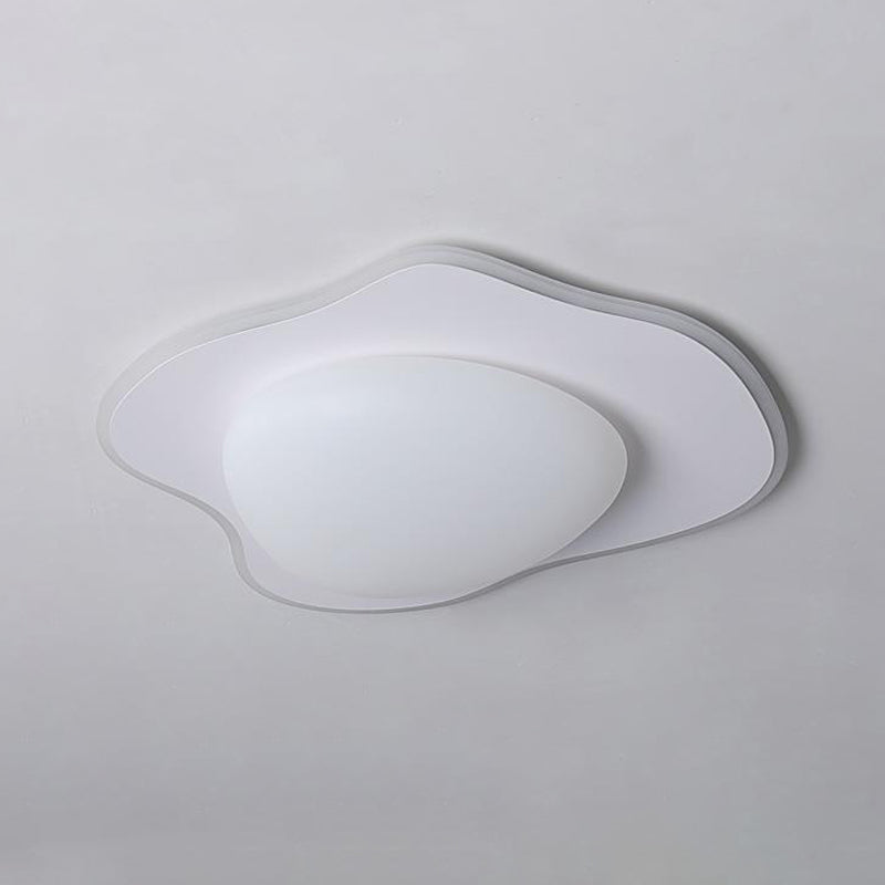 LED White Shaded Ceiling Light Contemporary Flush Mount Lighting for Foyer